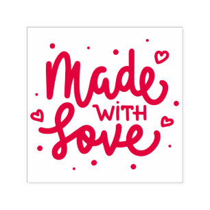 Made With Love Heart Doodle Self-inking Stamp