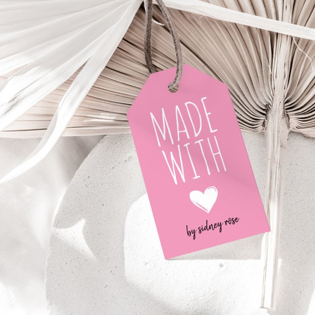 Made with Love Heart Pink Hang Tag (Creator Uploaded)