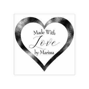 Made with Love Heart Rubber Stamp