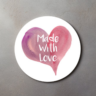 Made with love, heart sticker