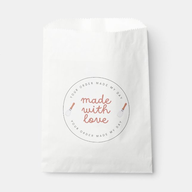Made with love home bakery business favour bags (Front)