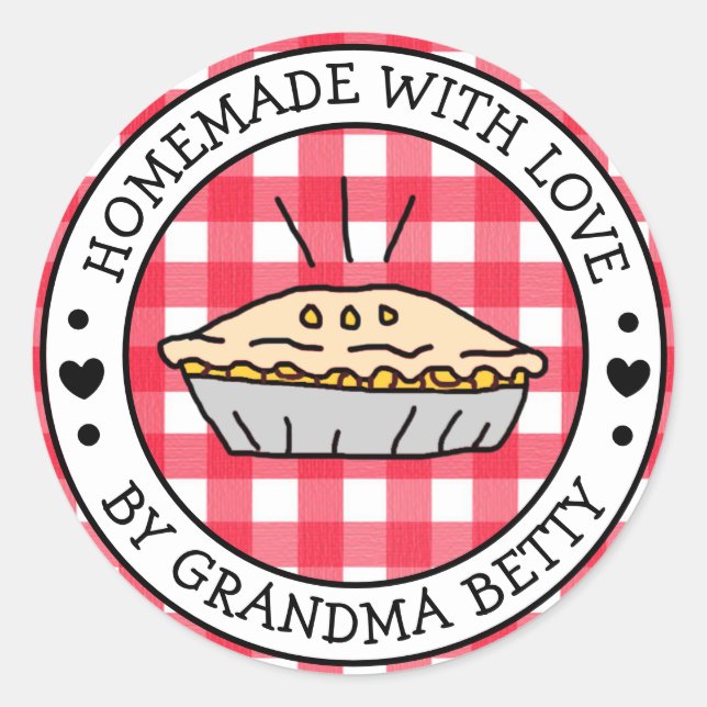 Made with Love, Homemade Apple Pie Gift Labels (Front)