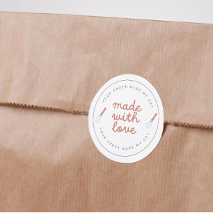 Made with love homemade bakery business classic round sticker