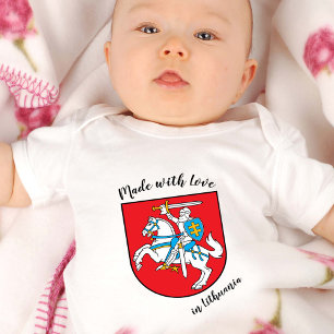 Made with Love in Lithuania / Lithuanian flag Baby Bodysuit