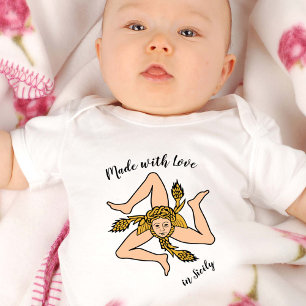 Made with Love in Sicily / Sicilian flag Baby Bodysuit