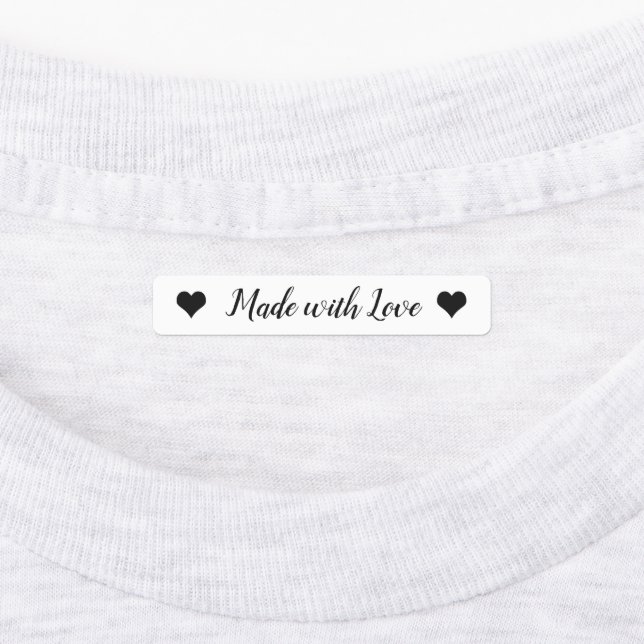 Made with Love kids Clothing Labels, Shirt Label (Affixed)