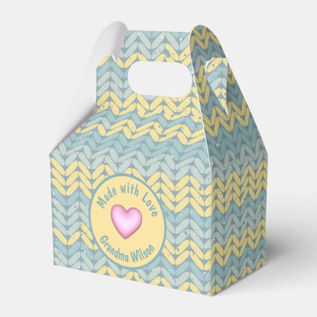 Made with Love Knitted Crochet Yarn Custom  Favour Box (Back Side)