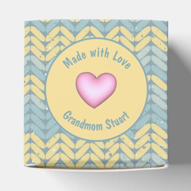 Made with Love Knitted Crochet Yarn Custom Favour Box (Top)