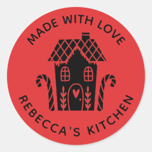 Made With Love Kraft Christmas Classic Round Sticker