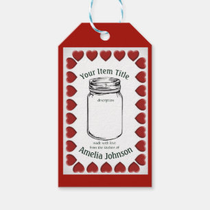 Made with Love Mason Jar Hearts Product Tag
