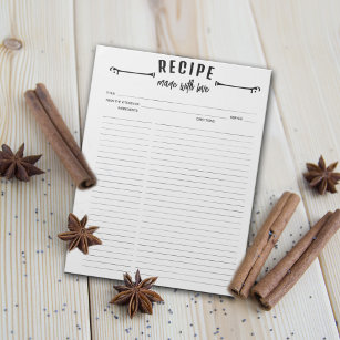 Made with Love Minimalist Culinary Recipes Notepad