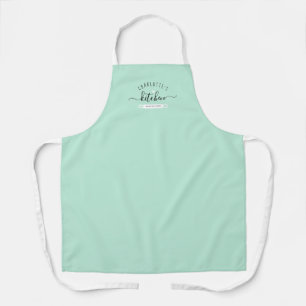 Made With Love Modern Mint Custom Name Kitchen Apron