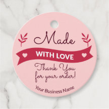 Made with Love Modern Pink Favour Tags 6
