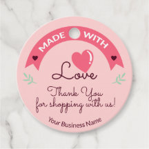 Made with Love Modern Pink Favour Tags 8