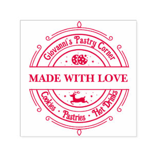 Made with love Modern Retro Red Self-inking Stamp