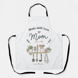 Made With Love Mum Est Cute Boho Kitchen Shelf Apron