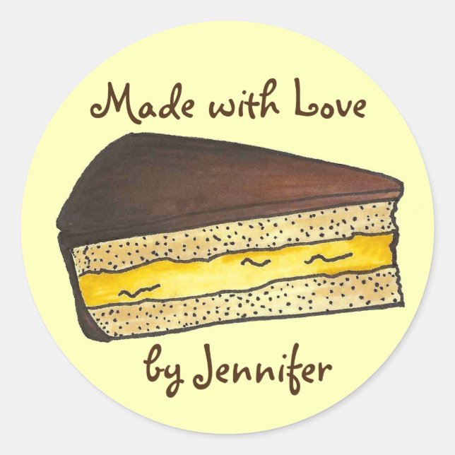 Made with Love Personalised Baked Goods Sticker (Front)