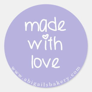 Made with love - Personalised Custom Colour Classic Round Sticker