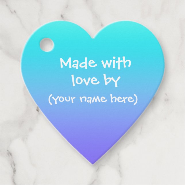 Made With Love Personalised Heart Tags (Front)