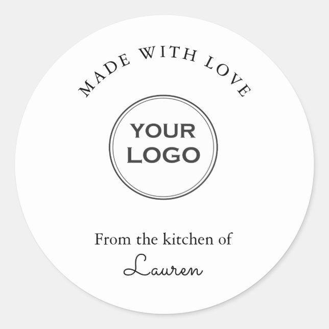 Made with love Personalised Logo sticker (Front)