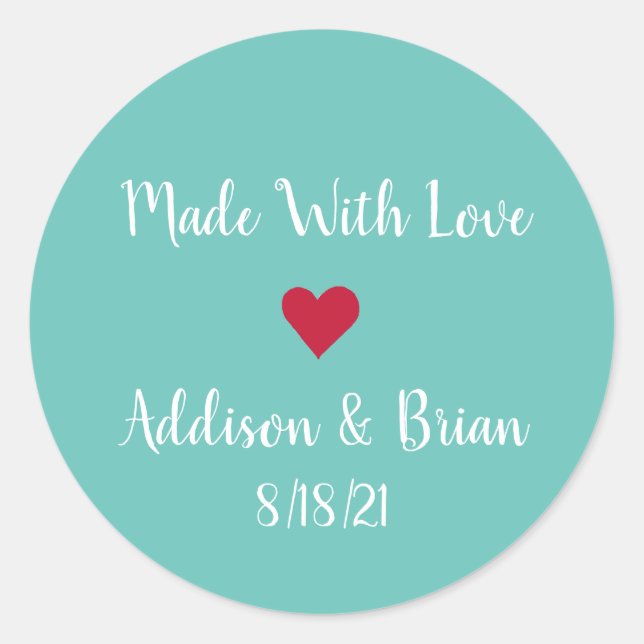 Made With Love Personalised Sticker (Front)