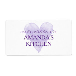 Made with love rustic heart homemade food labels