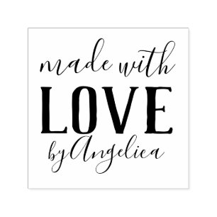 Made with Love Script Personalised Self-inking Stamp