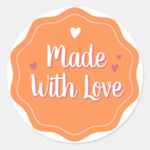 Made with Love   Simple Minimalist Custom Perfect Classic Round Sticker