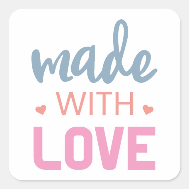 Made with Love Square Sticker (Front)