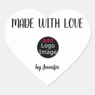 Made With Love Stylish Professional Custom Logo Heart Sticker