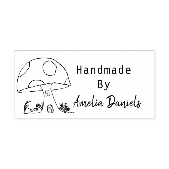 Made With Love Toadstool Self Inking Rubber Stamp (Imprint)