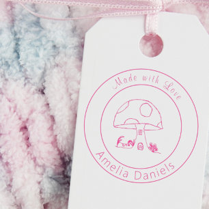 Made With Love Toadstool Self Inking Rubber Stamp