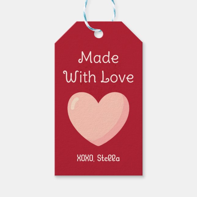 Made With Love Valentine Gift Tag (Front)