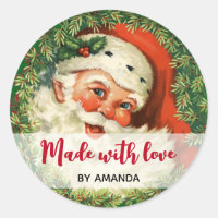 Made with Love Vintage Santa Claus & Pine Wreath