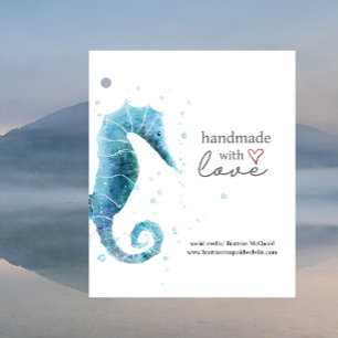Made with Love   Watercolor Sea Horse Favour Tags