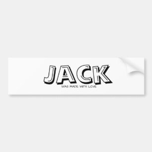 Made with love white & black bumper sticker