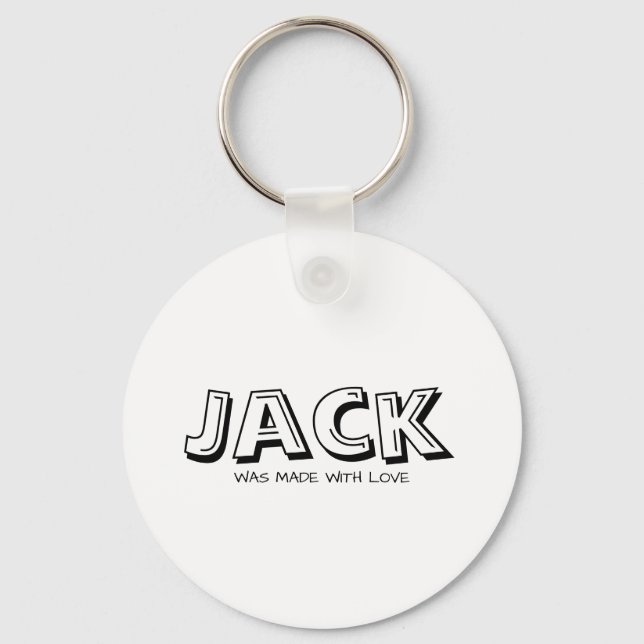 Made with love white  key ring (Front)