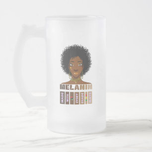 Made With Melanin Every Shade Slays Frosted Glass Beer Mug
