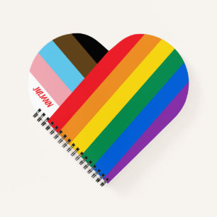 Made With Pride Rainbow Heart Custom Modern Notebook