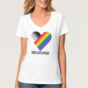 Made With Pride Rainbow Heart Minimal Modern T-Shirt