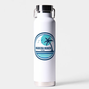 Madeira Beach Florida Palm Tree Birds Water Bottle
