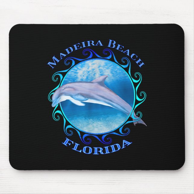 Madeira Beach Florida Vacation Souvenir Dolphin  Mouse Mat (Front)