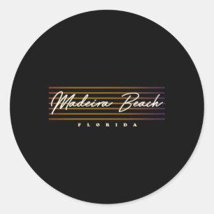 Madeira Beach Style Florida Classic Round Sticker