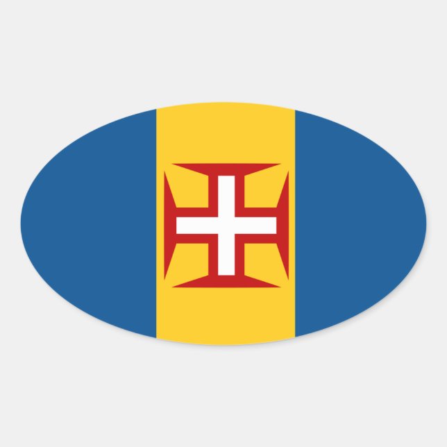 Madeira* Flag European-style Oval Sticker (Front)