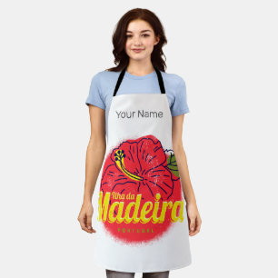 Madeira Hibiscus Flower Island Portugal Souvenir Apron