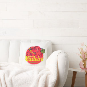 Madeira Hibiscus Flower Island Portugal Souvenir Cushion