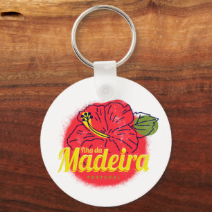 Madeira Hibiscus Flower Island Portugal Souvenir Key Ring