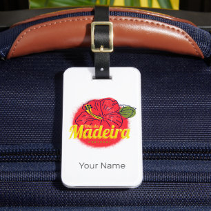 Madeira Hibiscus Flower Island Portugal Souvenir Luggage Tag
