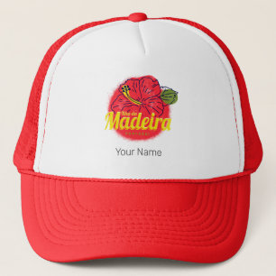 Madeira Hibiscus Flower Island Portugal Souvenir Trucker Hat