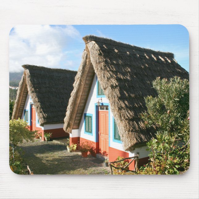 Madeira Island photo with Santana's Typical Houses Mouse Mat (Front)